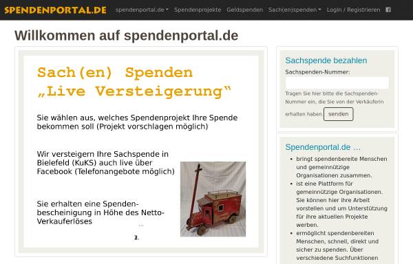Vorschau von www.spendenportal.de, Spendenportal.de