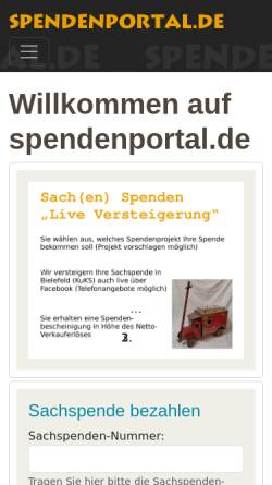 Vorschau der mobilen Webseite www.spendenportal.de, Spendenportal.de