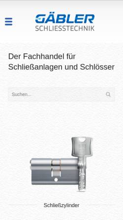 Vorschau der mobilen Webseite schliess-anlagen.de, Schließtechnik Gäbler