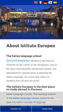 Vorschau der mobilen Webseite www.istitutoeuropeo.it, Istituto Europeo, Florenz