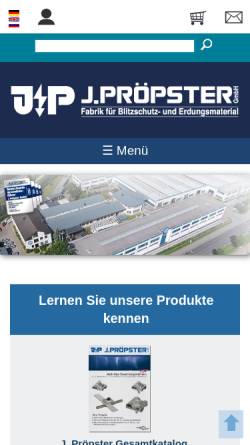 Vorschau der mobilen Webseite www.proepster.de, J. Pröpster GmbH