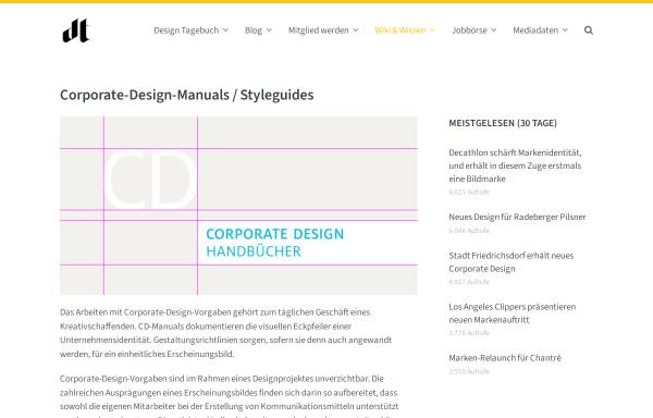 Vorschau von www.designtagebuch.de, Corporate Design-Handbücher