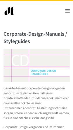 Vorschau der mobilen Webseite www.designtagebuch.de, Corporate Design-Handbücher