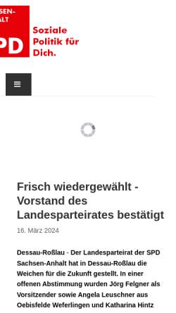 Vorschau der mobilen Webseite spd-sachsen-anhalt.de, SPD-Landesverband Sachsen-Anhalt