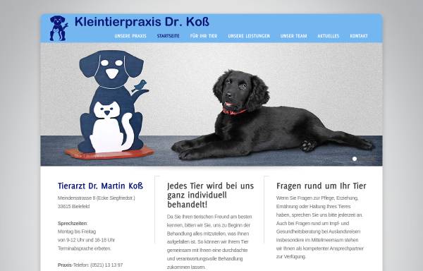 Vorschau von tierarzt-dr-koss.de, Dr. Martin Koß, Kleintierpraxis