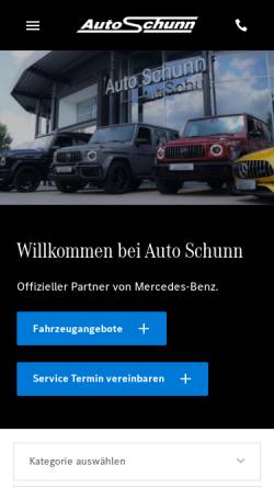 Vorschau der mobilen Webseite www.auto-schunn.de, Auto Schunn