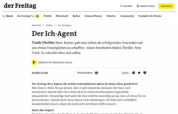 Vorschau von www.freitag.de, Trash-Thriller: Der Ich-Agent