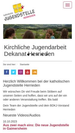 Vorschau der mobilen Webseite www.jugs-herrieden.de, Katholisches Jugendsekretariat Herrieden