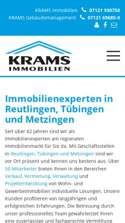 Vorschau der mobilen Webseite www.krams-immobilien.de, Krams Immobilien