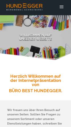 Vorschau der mobilen Webseite www.hundegger.biz, Hundegger Büro