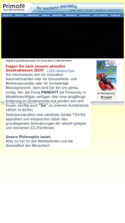 Vorschau der mobilen Webseite www.primofit.de, Primofit Gesundheitsprodukte