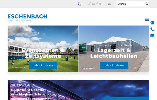 Vorschau von eschenbach-group.com, Eschenbach Zeltbau GmbH & Co. KG