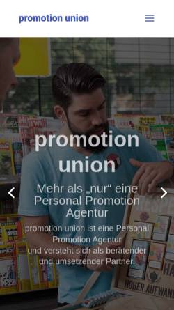 Vorschau der mobilen Webseite www.promotionunion.de, Promotion Union GmbH