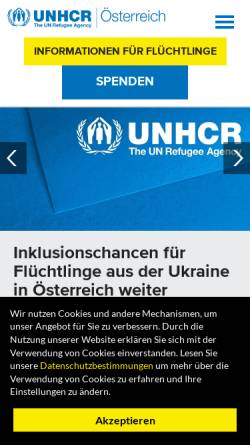 Vorschau der mobilen Webseite www.unhcr.at, UNHCR - Das UN-Flüchtlingshochkommissariat in Österreich