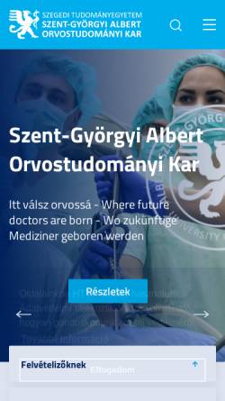 Vorschau der mobilen Webseite med.u-szeged.hu, Universität Szeged