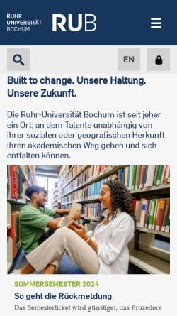 Vorschau der mobilen Webseite www.ruhr-uni-bochum.de, Ruhr-Universität Bochum (RUB)