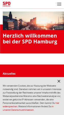 Vorschau der mobilen Webseite www.spd-hamburg.de, SPD Hamburg