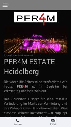 Vorschau der mobilen Webseite per4m.de, Per4m GmbH