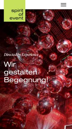 Vorschau der mobilen Webseite www.spiritofevent.de, Spirit of Event GmbH