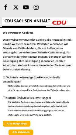 Vorschau der mobilen Webseite www.cdulsa.de, CDU-Landesverband Sachsen-Anhalt