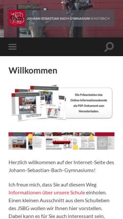 Vorschau der mobilen Webseite jsbg.de, Johann-Sebastian-Bach-Gymnasium
