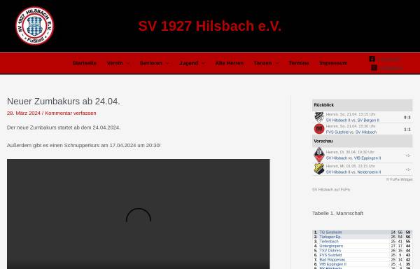 Vorschau von www.sv-hilsbach.de, SV 1927 Hilsbach e.V.