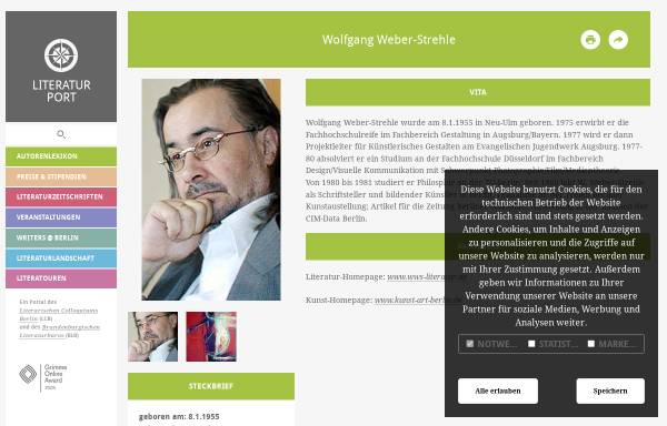 Vorschau von www.literaturport.de, Literaturport.de: Wolfgang Weber-Strehle