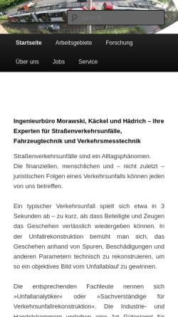 Vorschau der mobilen Webseite www.unfallrekonstruktion.de, Ingenieurbüro Morawski + Hugemann GbR