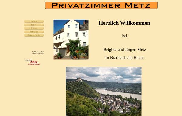Vorschau von www.metz-braubach.de, Privatzimmer Jürgen Metz