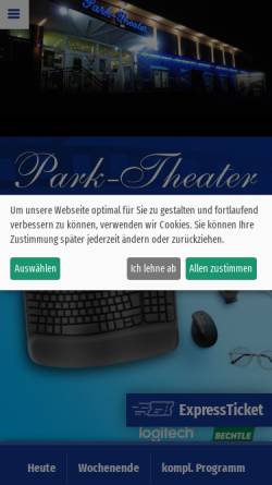 Vorschau der mobilen Webseite www.park-theater.de, Park-Theater