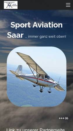 Vorschau der mobilen Webseite www.sportaviation.de, Sport Aviation Saar GbR Büdingen