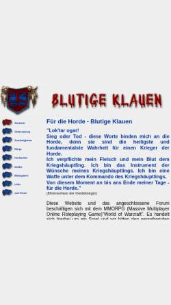 Vorschau der mobilen Webseite klauen.fhuth.de, Gilde Blutige Klauen