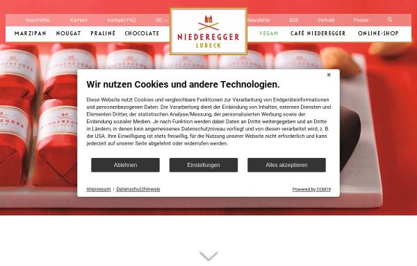 Vorschau von www.niederegger.de, J.G. Niederegger GmbH & Co. KG