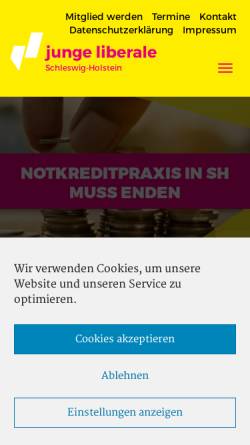 Vorschau der mobilen Webseite julis-sh.de, JuLis - Junge Liberale Schleswig-Holstein