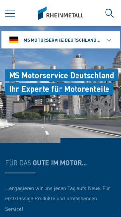 Vorschau der mobilen Webseite www.ms-motorservice.de, MS Motorservice Deutschland GmbH