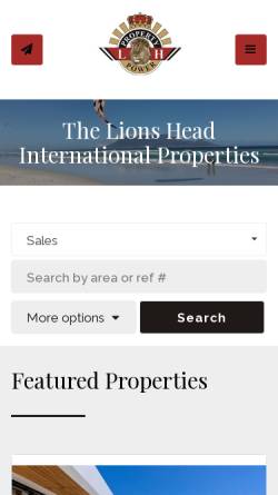 Vorschau der mobilen Webseite www.thelionshead.de, The Lions Head Immobilien