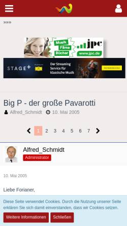 Vorschau der mobilen Webseite www.tamino-klassikforum.at, Big P - der große Pavarotti