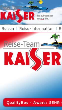 Vorschau der mobilen Webseite www.reiseteamkaiser.de, Reise-Team Kaiser