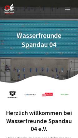 Vorschau der mobilen Webseite www.spandau04.de, Wasserfreunde Spandau 04