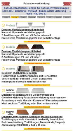 Vorschau der mobilen Webseite www.fassadenverkleidung.com, Fassadenfachhandel Online