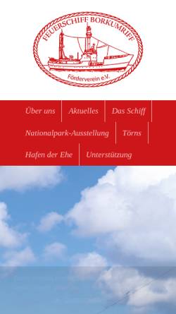 Vorschau der mobilen Webseite www.feuerschiff-borkumriff.de, Nationalparkschiff 