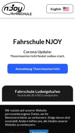 Vorschau der mobilen Webseite www.fahrschulenjoy.de, Fahrschule N-JOY