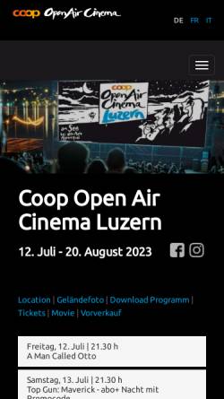 Vorschau der mobilen Webseite www.open-air-kino.ch, Open Air Kino