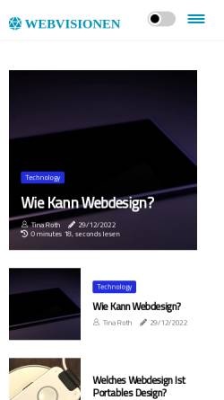 Vorschau der mobilen Webseite www.webvisionen.ch, Webvisionen