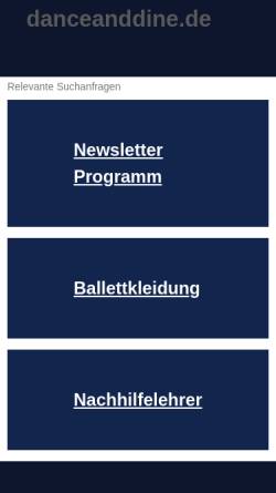 Vorschau der mobilen Webseite www.danceanddine.de, Dance & Dine