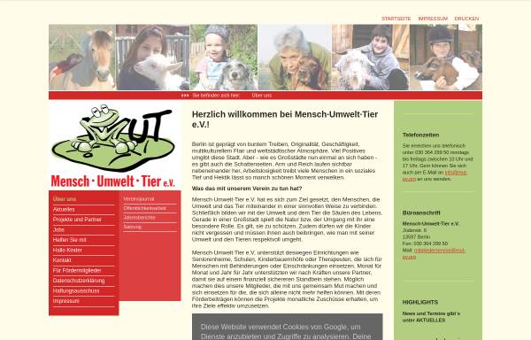 Vorschau von www.mut-ev.org, Mensch Umwelt Tier - M.U.T e.V.
