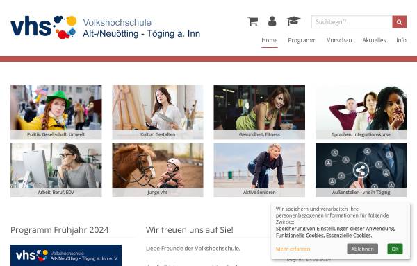 Vorschau von www.vhs-altoetting.de, Volkshochschule Alt-/Neuötting - Töging a. Inn