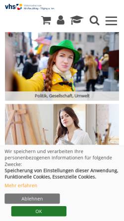 Vorschau der mobilen Webseite www.vhs-altoetting.de, Volkshochschule Alt-/Neuötting - Töging a. Inn