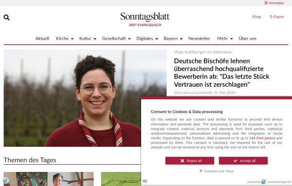 Vorschau von www.sonntagsblatt.de, Sonntagsblatt