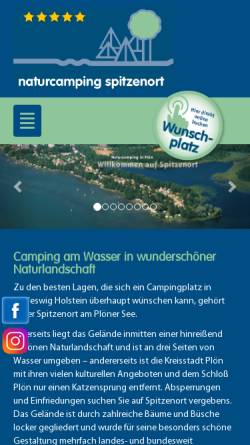 Vorschau der mobilen Webseite www.spitzenort.de, Campingplatz Spitzenort